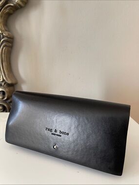 rag & bone Black Leather Women's glasses case Holder and dust bag